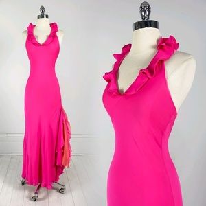 Ralph Lauren Black Label Pink Silk Dress ruffles 2